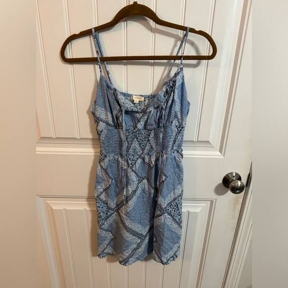 LA Hearts Pac Sun Blue Smocked Waist Fit and Flare Mini Dress - Picture 4 of 6
